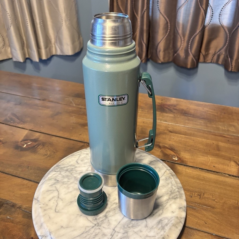 VTG Stanley 1.1‎ Qt Thermos Vacuum Bottle Screw On Cap/Cup Michigan Farm Bureau - Picture 6 of 7